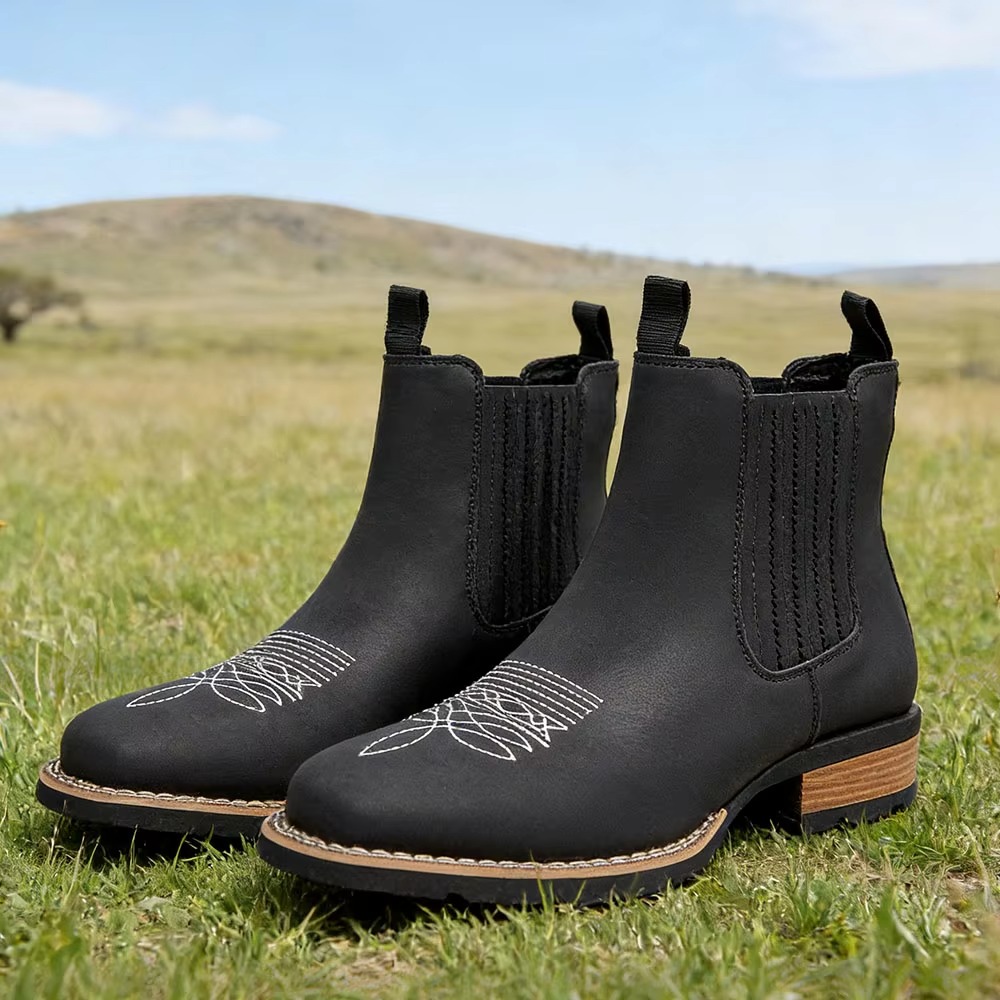 Heren cowboyboots met brede ne - Ethnic Fashion Style recensie en prijs