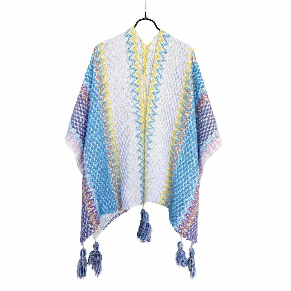 Retro gebreide poncho met stre - Ethnic Fashion Wear recensie en prijs