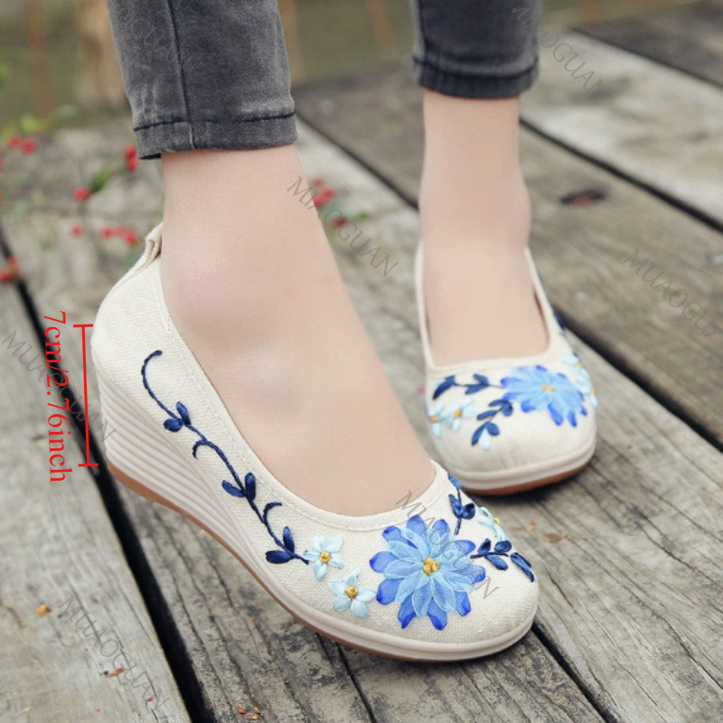 Geborduurde dames comfort wedg - Ethnic Fashion Women recensie en prijs